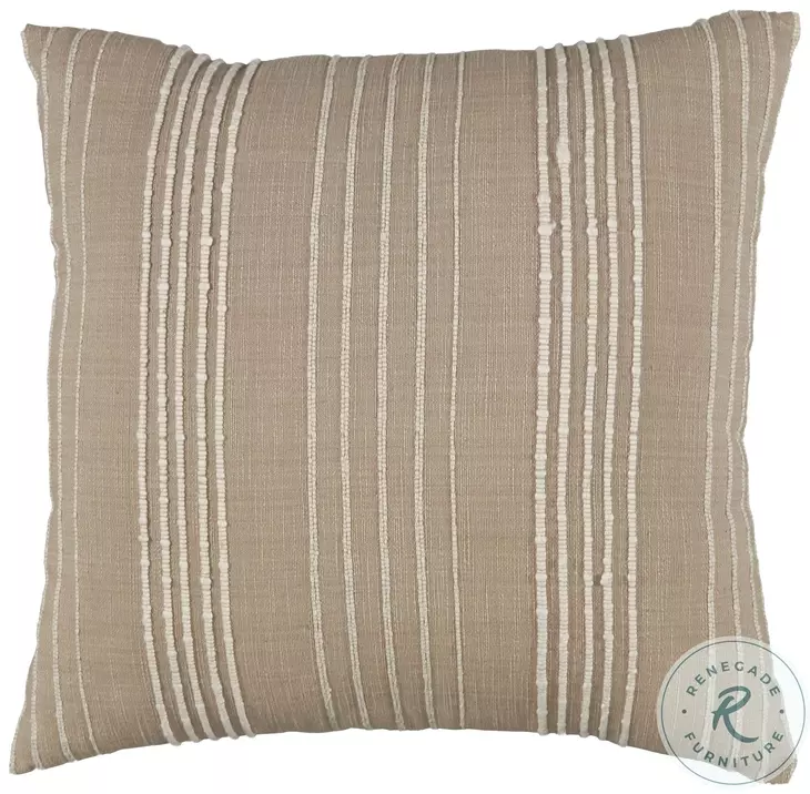 Benbert Tan And White Performance Fabric Pillow Set of 4