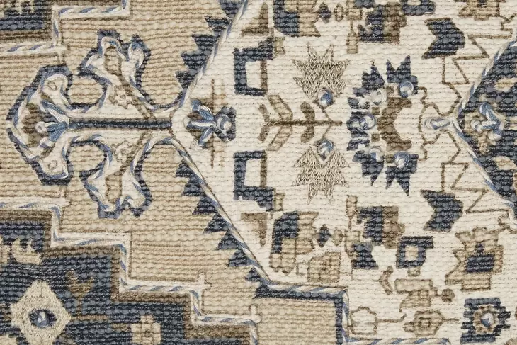 Winbury Beige and Blue Accent Pillow