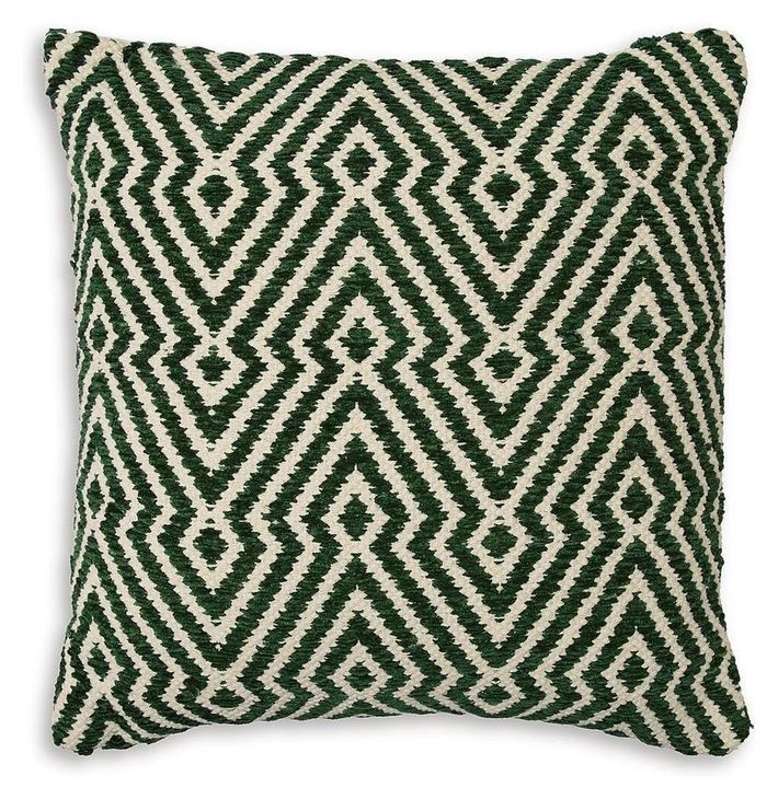Digover White and Green Accent Pillow