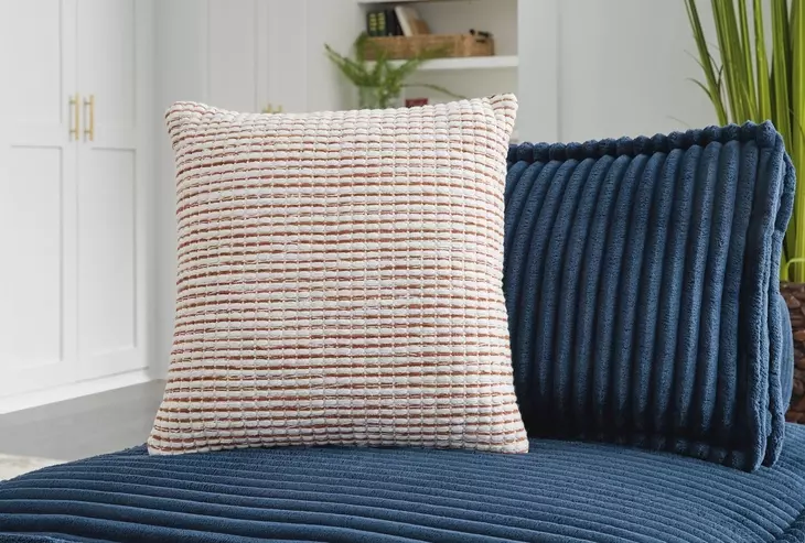 Nashlin White and Red Accent Pillow