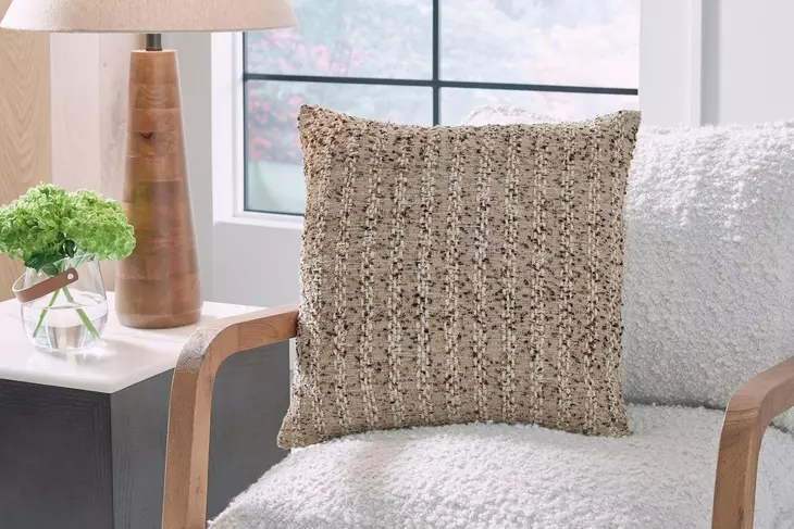 Vorlane Brown and White Accent Pillow