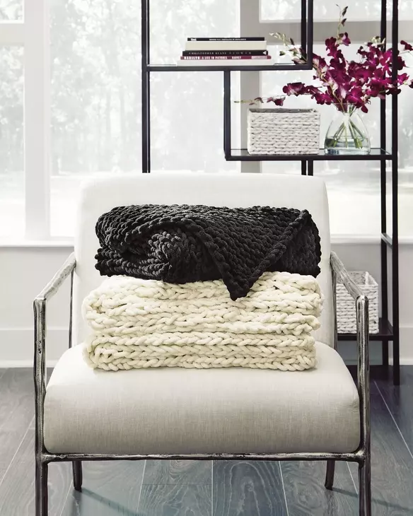 Chaddon Black Throw Set of 3