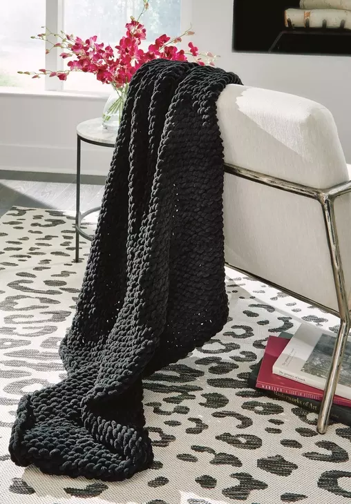 Chaddon Black Throw Set of 3