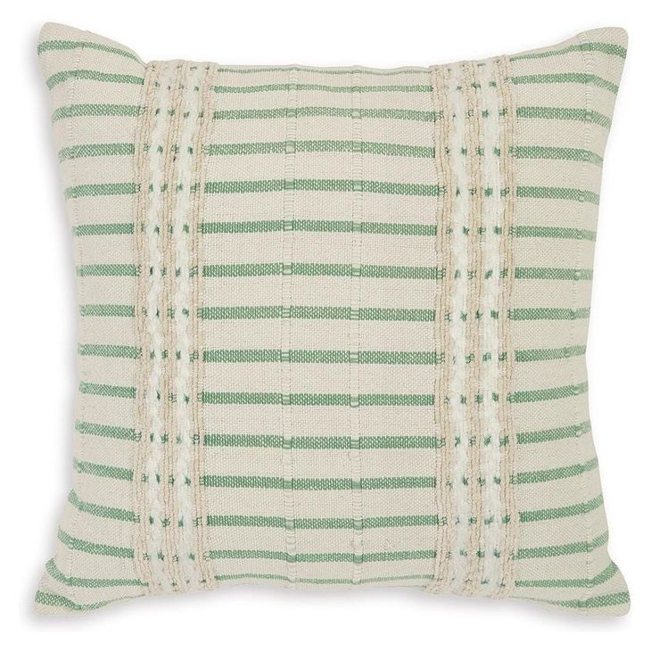 Rowton White and Green Accent Pillow
