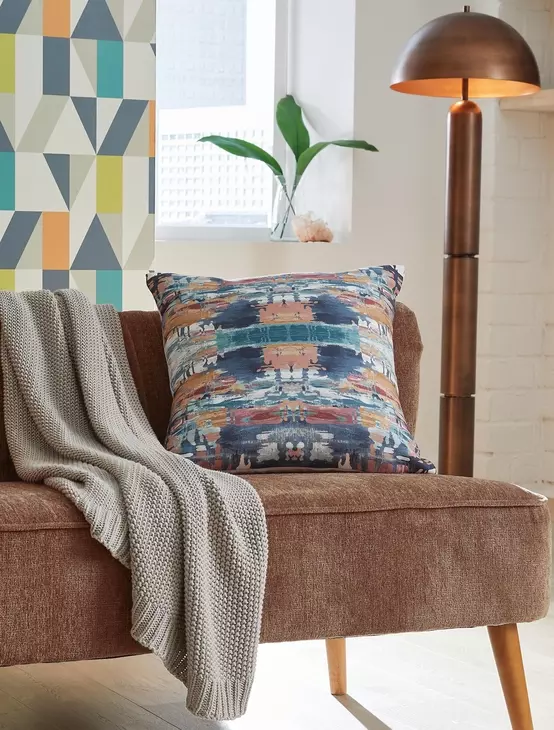 Kennick Blue and White Accent Pillow