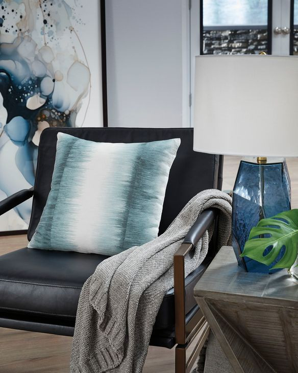 Elonwich Teal and White Accent Pillow