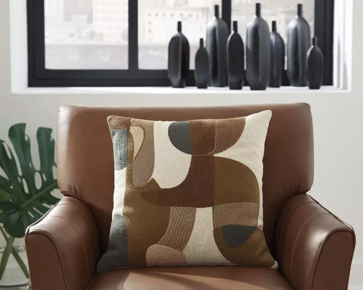 Hallam Sienna and Charcoal Accent Pillow Set of 4