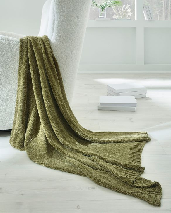 Anawood Olive Green Throw Set of 3