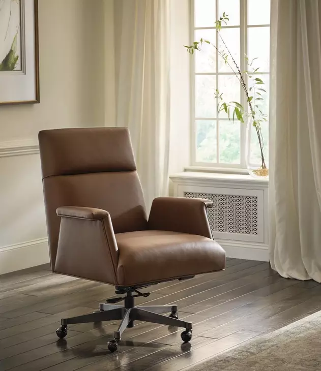 Skylar Ardent Chestnut Leather Upholstered Executive Chair