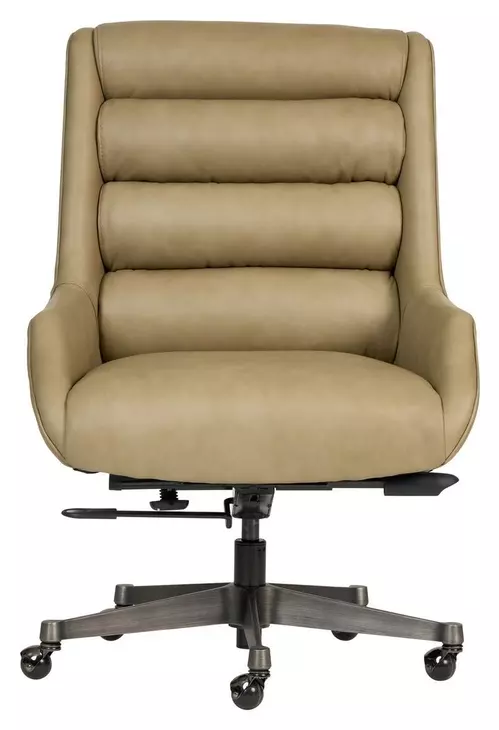 Drew Luxe Tan Leather Upholstered Executive Chair