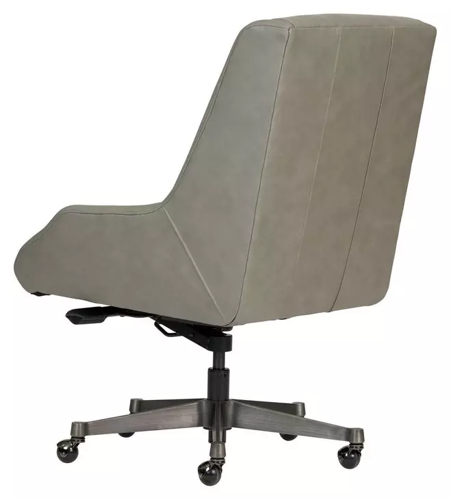 Drew Luxe Gray Leather Upholstered Executive Chair