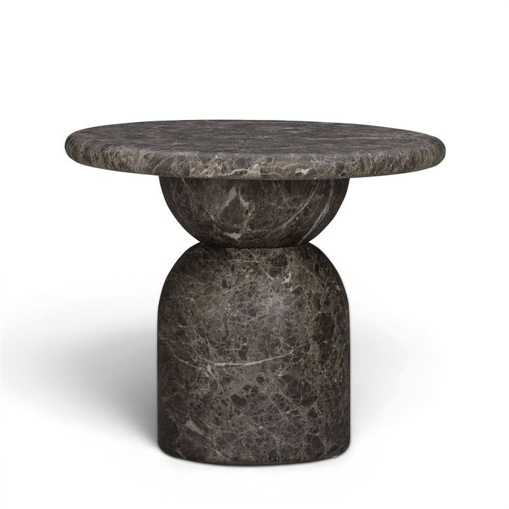 Cynthia Dark Emperador Outdoor Round Side Table