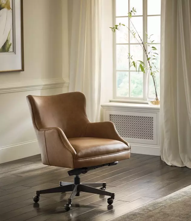 Blake Venetian Caramel Leather Upholstered Executive Chair