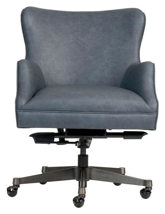 Blake Venetian Blue Leather Upholstered Executive Chair