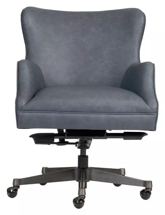 Blake Venetian Blue Leather Upholstered Executive Chair