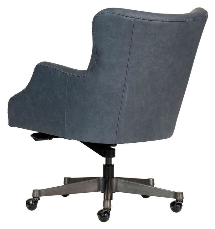 Blake Venetian Blue Leather Upholstered Executive Chair