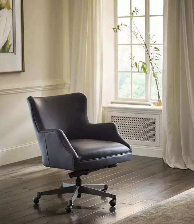 Blake Venetian Blue Leather Upholstered Executive Chair