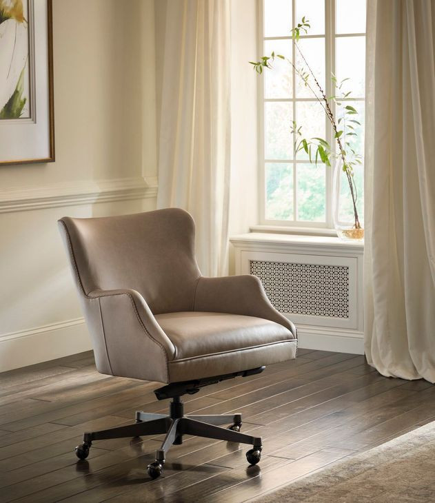 Blake Venetian Silver Leather Upholstered Executive Chair