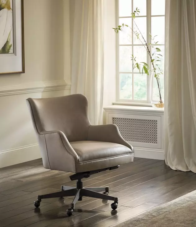 Blake Venetian Silver Leather Upholstered Executive Chair