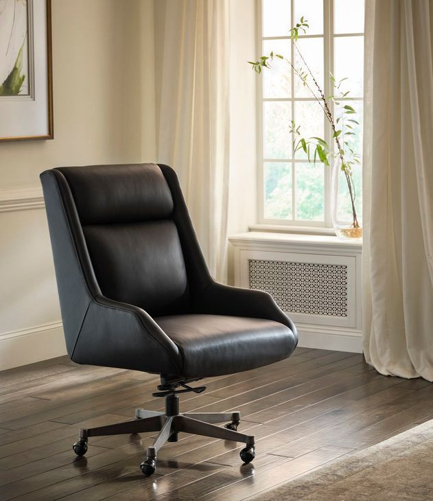 Cameron Ardent Onyx Leather Upholstered Executive Chair
