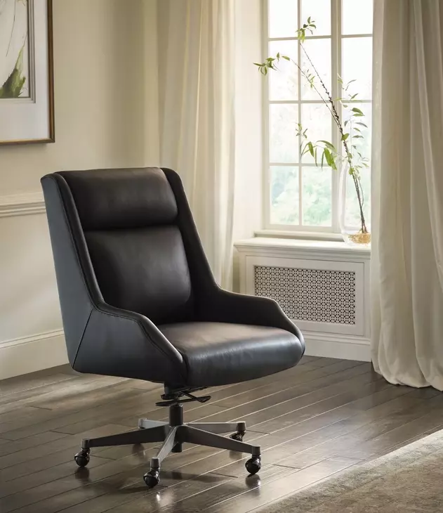Cameron Ardent Onyx Leather Upholstered Executive Chair