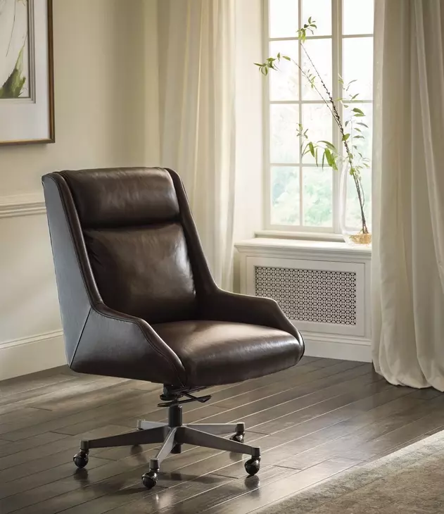 Cameron Burnished Umber Leather Upholstered Executive Chair