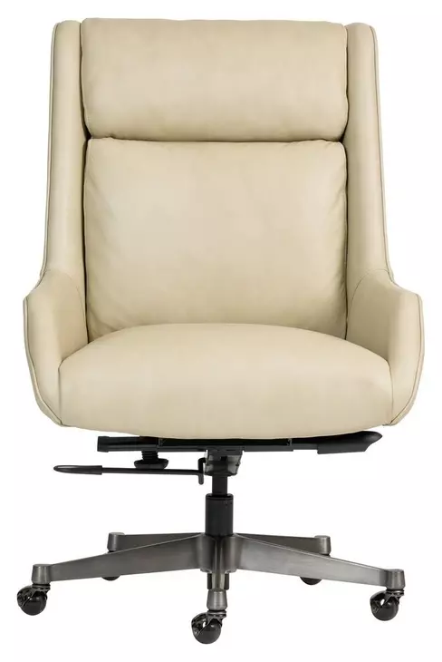 Cameron Luxe Ecru Leather Upholstered Executive Chair