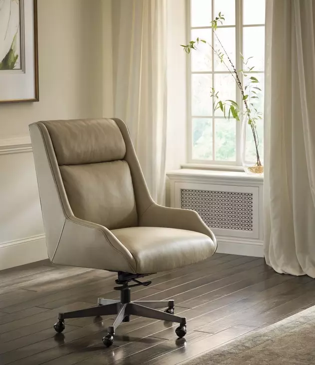 Cameron Luxe Ecru Leather Upholstered Executive Chair