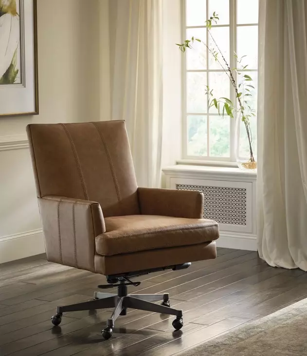 Adler Venetian Caramel Leather Upholstered Executive Chair