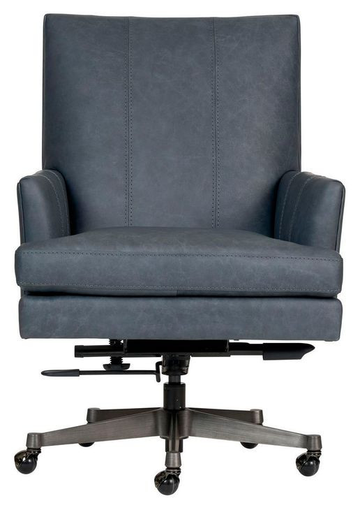 Adler Venetian Blue Leather Upholstered Executive Chair