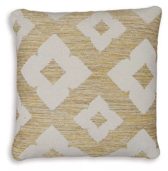 Brockner Next Gen Nuvella Yellow and Beige Performance Fabric Outdoor Accent Pillow