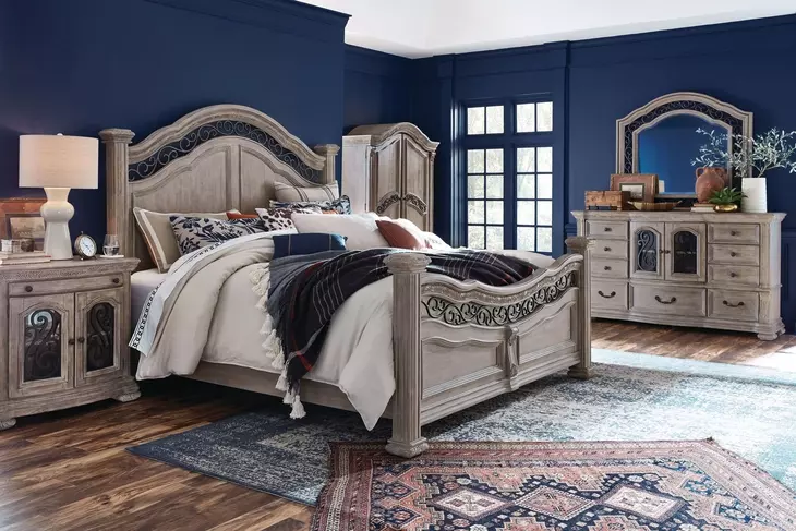 Marisol Fawn 9 Drawer Dresser with Arched Mirror