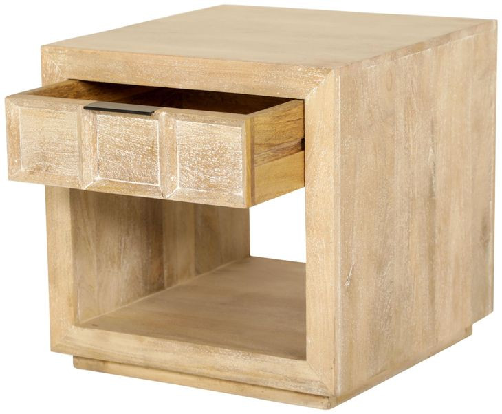 Laguna Bleached Natural Rectangular End Table