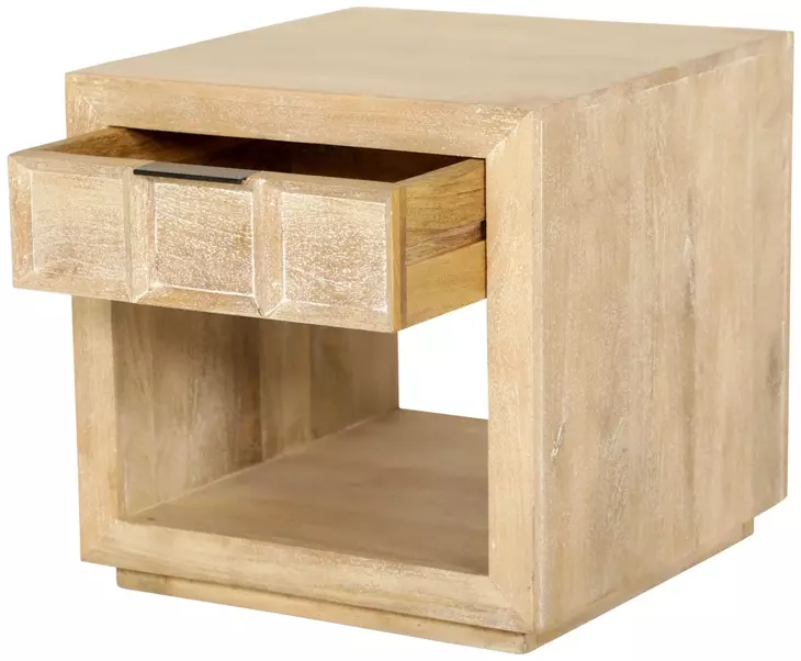 Laguna Bleached Natural Rectangular End Table