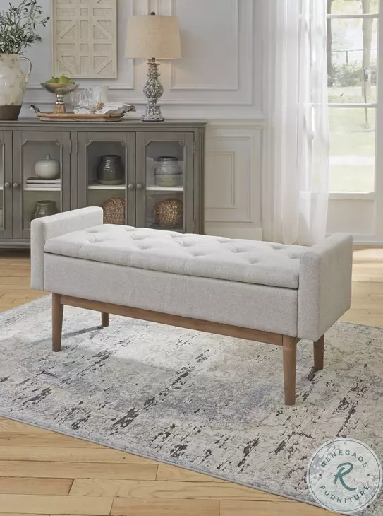 Briarson Beige And Brown Storage Bench