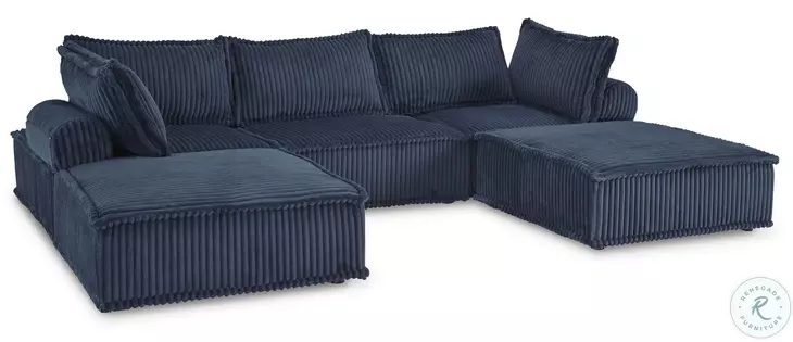 Bales Navy 5 Piece Modular Sectional