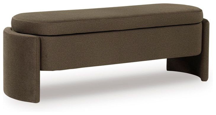 Vavuniya Brown Upholstered Accent Storage Bench