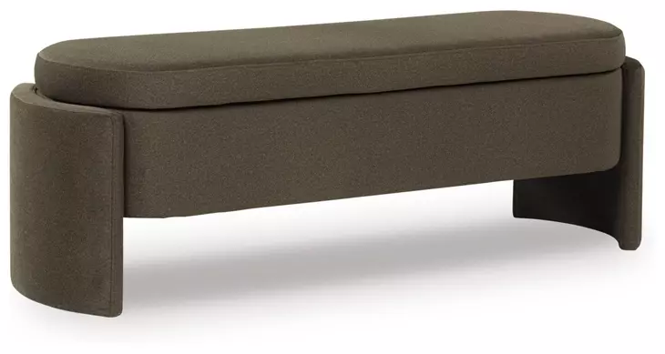Vavuniya Brown Upholstered Accent Storage Bench