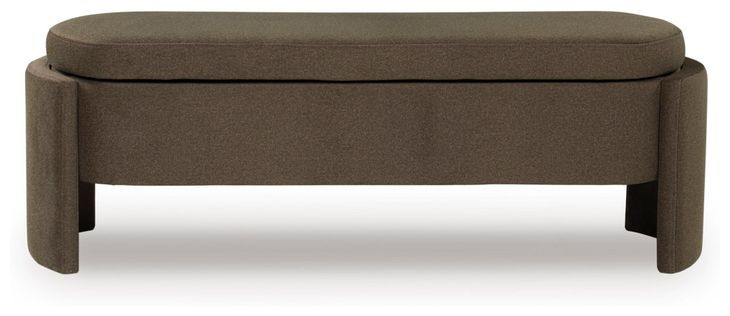 Vavuniya Brown Upholstered Accent Storage Bench