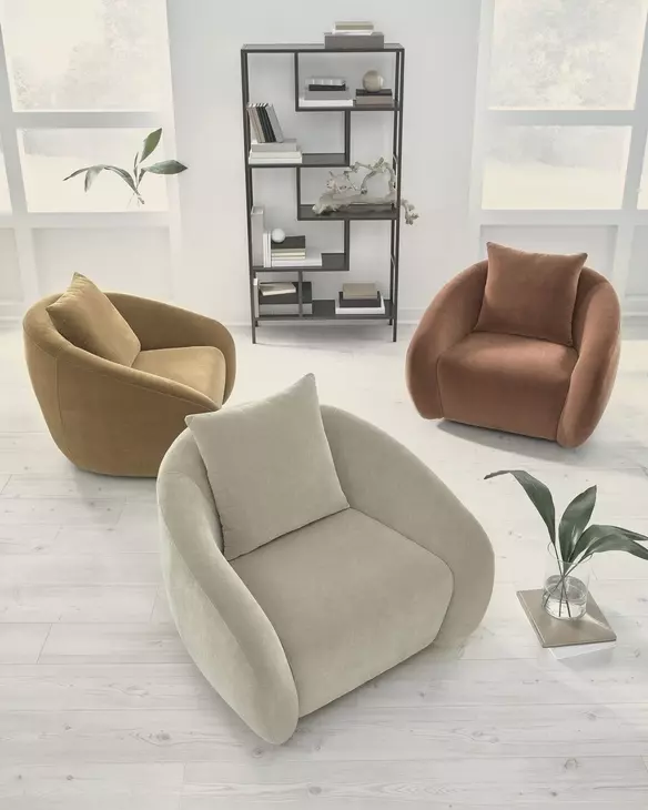 Yahya Sienna Upholstered Swivel Accent Chair