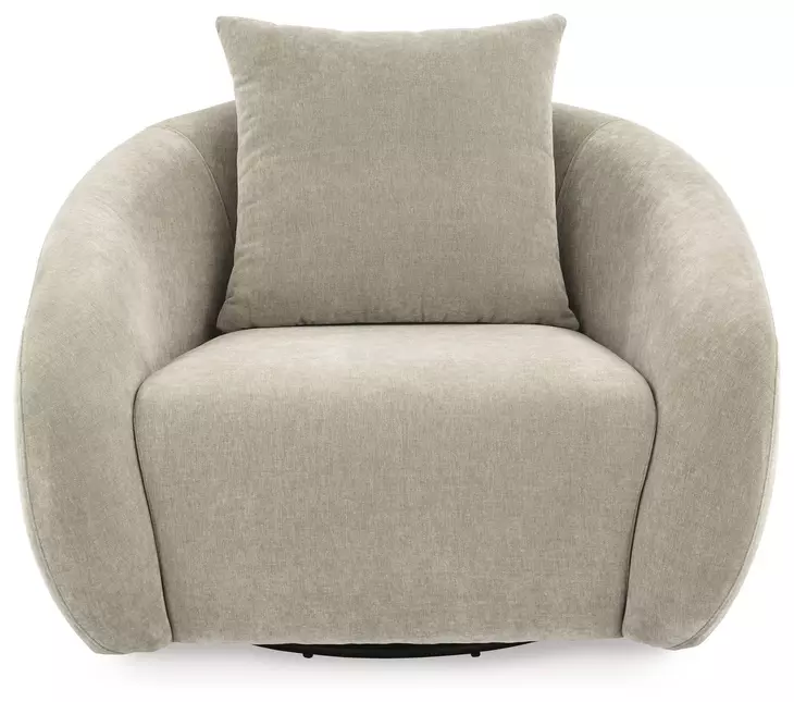 Yahya Pebble Upholstered Swivel Accent Chair