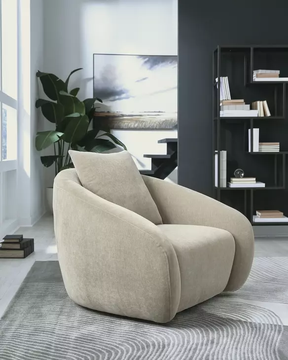 Yahya Pebble Upholstered Swivel Accent Chair