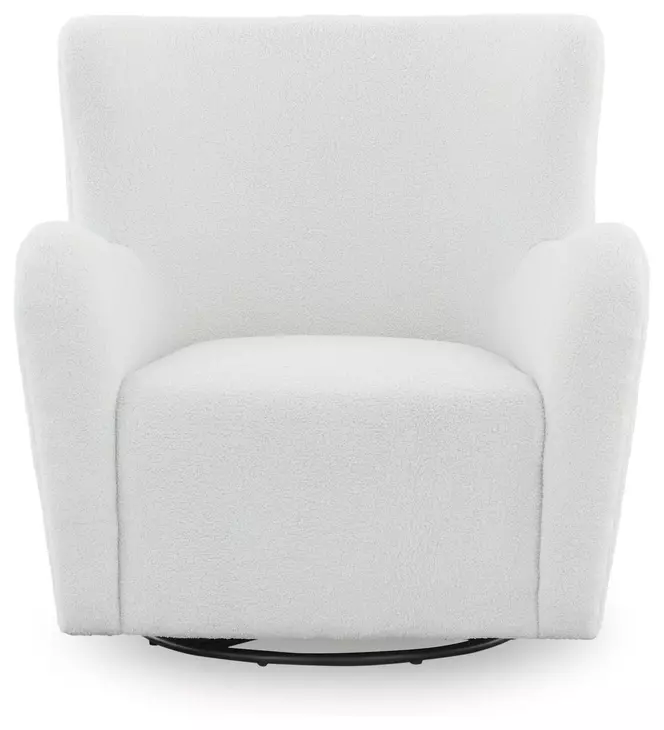 Rowenburg Cream Upholstered Swivel Glider Accent Chair