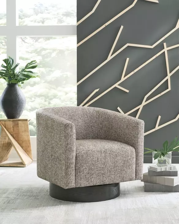 Jorryn Brown Upholstered Swivel Accent Chair