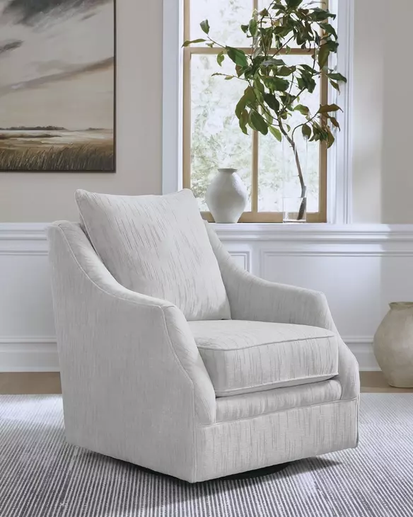 Gubbins Gray Upholstered Swivel Accent Chair