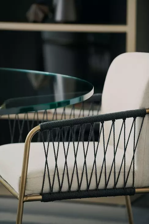 Remix Woven Oatmeal Upholstered Dining Chair