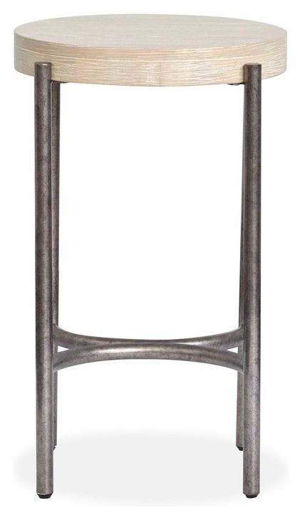 Jennings Edgecomb Gray and Weathered Antique Nickel Round Accent Table