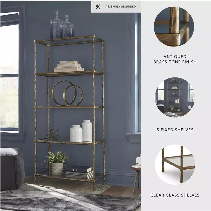 Ryandale Antique Brass Bookcase