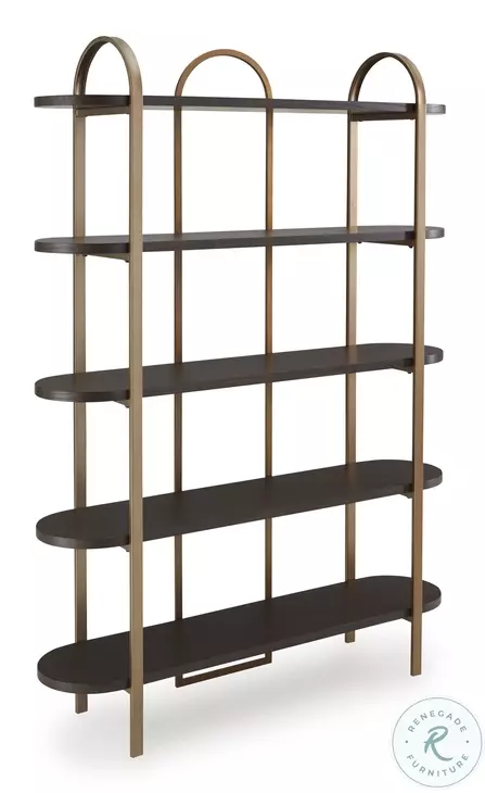Brentmour Brown And Gold Bookcase