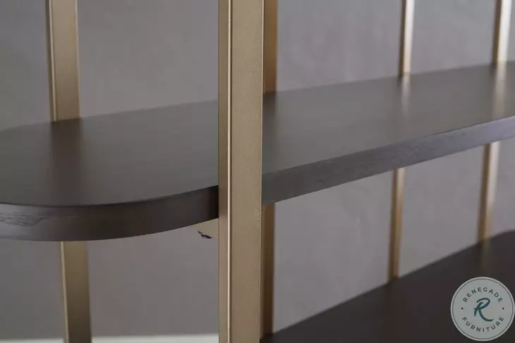 Brentmour Brown And Gold Bookcase